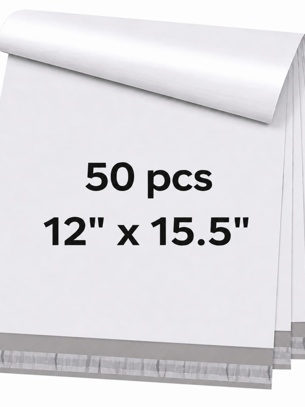 Pack of 50 White Mailing Poly Bags